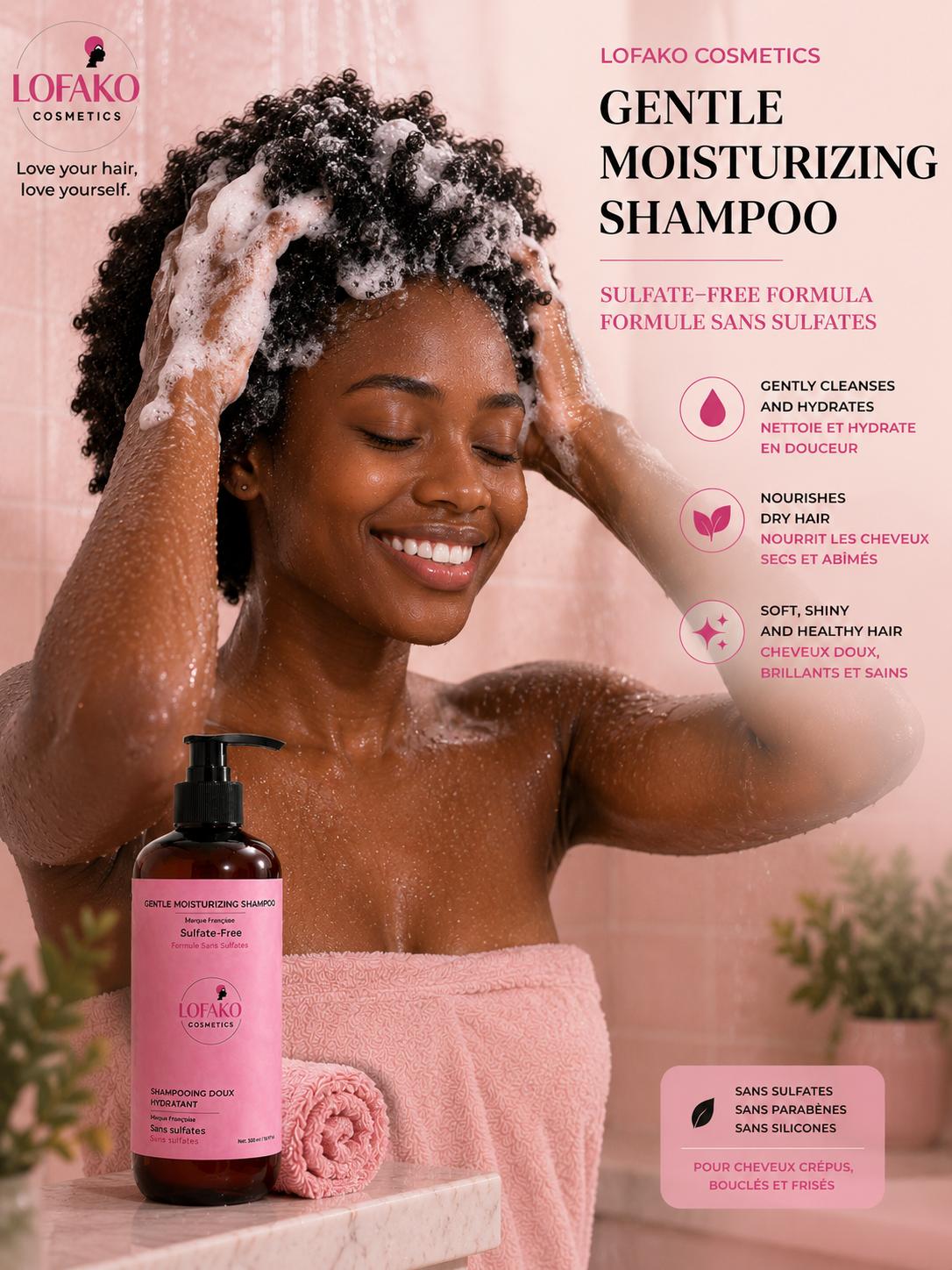 Shampoing Hydratant Doux Sans Sulfates au Karité – 500ml | LOFAKO COSMETICS